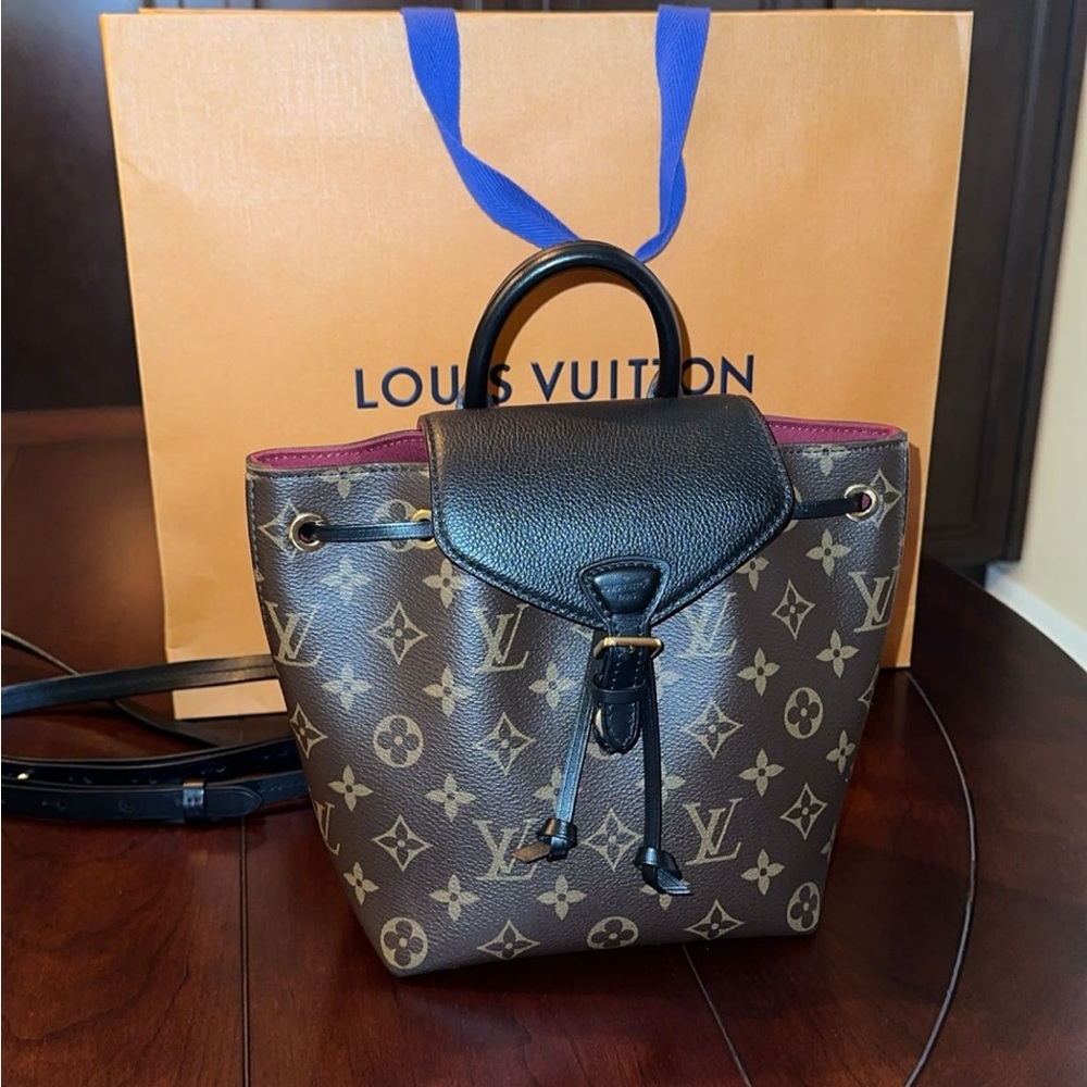 Louis Vuitton Brown and Black Backpack with Monogram Canvas